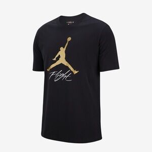 Nike Black and Gold Jumpman Short Sleeve Tee